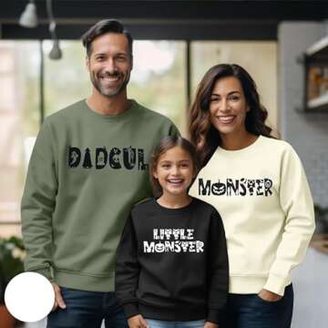 JINTING Matching Halloween Family Sweatshirts Halloween Momster Sweater Women Mom Dad Baby Clothes Funny Group Halloween Green