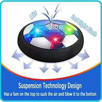 JRD&BS WINL Hover Soccer Ball Toys for Boys Girls Rechargeable Floating Soccer Ball with Led Lights Indoor Air Football Game Birthday Gifts for Kids 3-12 Yr