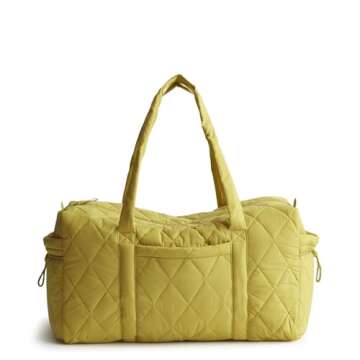 Vera Bradley Women's Featherweight Large Original Duffel, Golden Olive, One Size