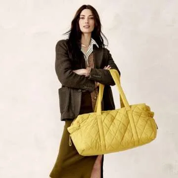 Vera Bradley Women's Featherweight Large Original Duffel, Golden Olive, One Size