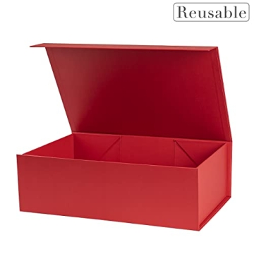 WRAPAHOLIC Christmas Gift Box with Lid - Reusable & Stylish