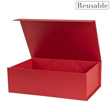 WRAPAHOLIC Christmas Gift Box with Lid - Reusable & Stylish