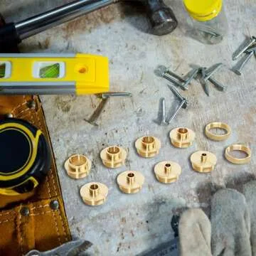 DCT Brass Router Template Guides Bushing 10-Piece Set & Black Carrying Case - Porter-Cable Guide Bushings 5/16 to 1in