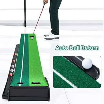 Dollox Golf Putting Mat with Auto Ball Return for All Ages