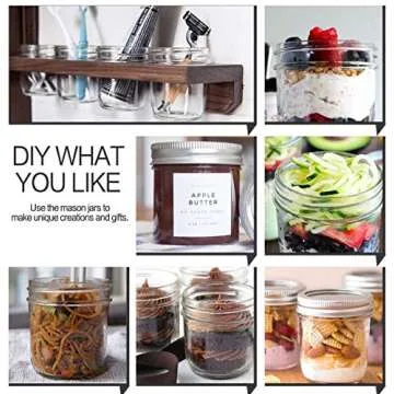 KAMOTA Wide Mouth Mason Jars 10 OZ, 10 OZ Mason Jars Canning Jars Jelly Jars With Wide Mouth Lids and Bands, Ideal for Jam, Honey, Wedding Favors, Shower Favors, Baby Foods, 12 PACK…