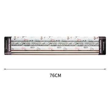 WRAPAHOLIC Christmas Wrapping Paper Roll - Rose Gold and Pink Holiday Design with Metallic Foil Shine - 4 Rolls - 30 Inch x 120 Inch Per Roll