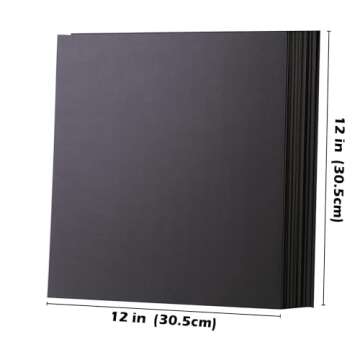 Black Cardstock - 12’’ x 12’’ 85lb Cover Card Stock Paper Perfect for Scrapbooking, Crafts, ...