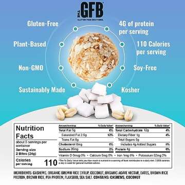 The GFB Variety Pack Protein Bites - Gluten Free, Plant Based, Non GMO, Sustainably Made – Ridiculously Tasty, Healthy, Vegan, Protein Energy Balls, 4 oz (4 Count)