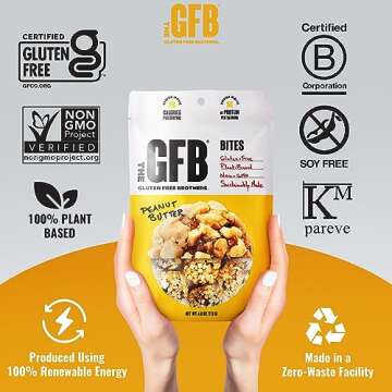 The GFB Variety Pack Protein Bites - Gluten Free, Plant Based, Non GMO, Sustainably Made – Ridiculously Tasty, Healthy, Vegan, Protein Energy Balls, 4 oz (4 Count)