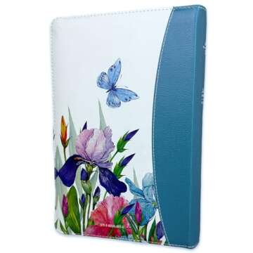 Biblia para Mujeres Letra Gigante Manual 14 puntos con Cierre Reina Valera 1960 floral y mariposas c...