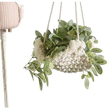 Flber Macrame Plant Hanger Handmade Cotton Rope Wall Hangings Home Décorr Macrame Plant Hanger Handmade Cotton Rope Wall Hangings Home Décor