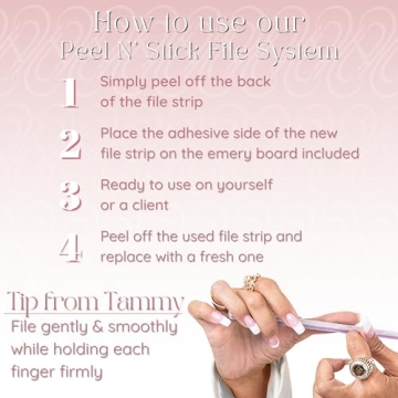 Tammy Taylor Peel & Stick Nail Files for Acrylic Nails | 50 Pack