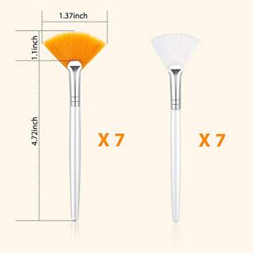 Patelai 14 Pieces Fan Brushes Applicator - Essential Makeup Tools for Every Beauty Enthusiast