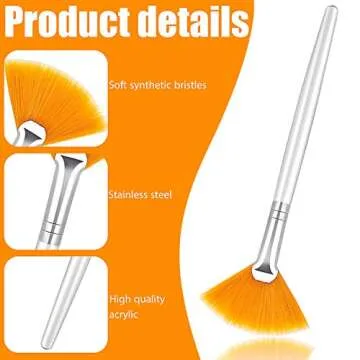 Patelai 14 Pieces Fan Brushes for Smooth Makeup Application