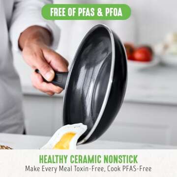 GreenLife Soft Grip 16 Piece Cookware Set, Non-Toxic PFAS-Free Ceramic Nonstick, Frying, Sauce, Saut...