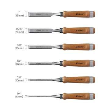 EZARC 6-Piece Wood Chisel Set with Premium Wooden Case