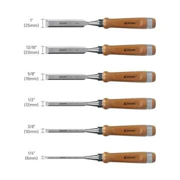 EZARC 6-Piece Wood Chisel Set with Premium Wooden Case