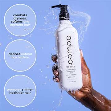 adwoa beauty Baomint™ Leave In Conditioning Styler With Baobab, Rosemary, Mint and Pumpkin Seed Oils. Moisturizes Hair, Supports Hair Growth ​And Length Retention For Coily and Curly Hair -14 oz.