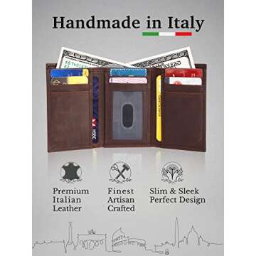 CALGARI® Italian Luxury Leather Wallets For Men | Trifold
