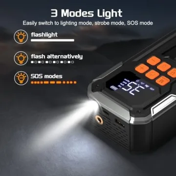 160PSI Portable Tire Inflator with LED & Battery