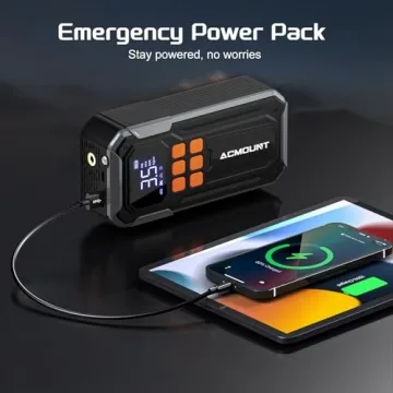 160PSI Portable Tire Inflator with LED & Battery