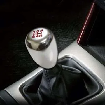 iJDMTOY Silver Chrome 5-Speed Manual Shift Knob for Cars