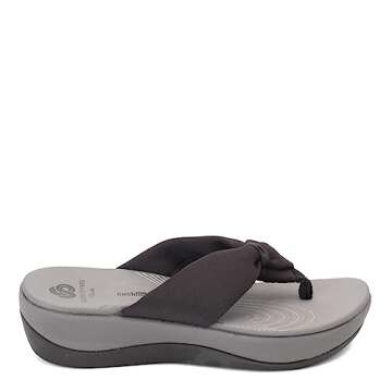 Comfortable Clarks Women's Arla Glison Flip Flop - Black Fabric