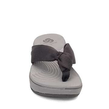 Comfortable Clarks Women's Arla Glison Flip Flop - Black Fabric