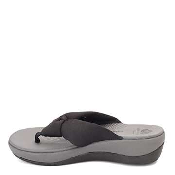 Comfortable Clarks Women's Arla Glison Flip Flop - Black Fabric