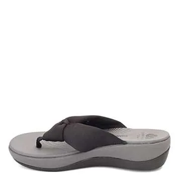 Comfortable Clarks Women's Arla Glison Flip Flop - Black Fabric