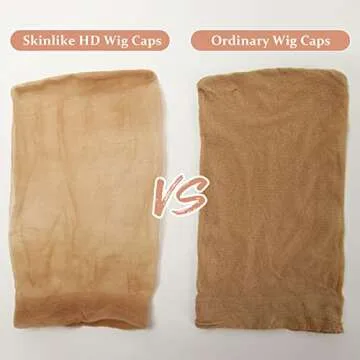 BEEOS Skinlike HD Wig Cap, 4 Pieces Invisible and Sheer Breathable Ultra-thin Stretchy Stocking Caps for Lace Front Wigs
