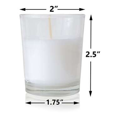 Harmonic Blossom Glass Votives - Premium White Unscented Votive Candles in Clear Elegant Holders - 1...