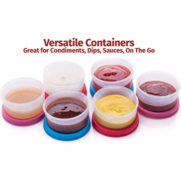 SIGNORA WARE Condiment Containers Set - 6 Leak Proof Cups