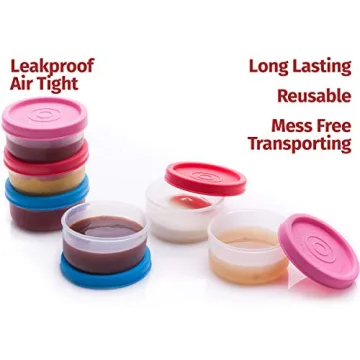SIGNORA WARE Condiment Containers Set - 6 Leak Proof Cups