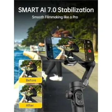 Phone Gimbal Stabilizer 3-Axis Smartphone Foldable Handheld Gimbal for iPhone with Focus Wheel TikTok YouTube Vlog Stabilizer for iPhone16 15 14 13 12 Pro Max Android-AOCHUAN Smart XE XE