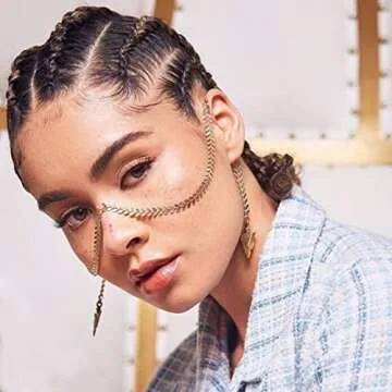 Cool Face Fishbone Chain with Arrow Pendant Necklace Headpiece Accessories On Nose Costume Body Jewe...