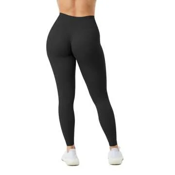 Unthewe High Waisted Butt Lifting Workout Gym Leggings for Women Buttery Soft Athletic Yoga Pants(U810-Black-M)