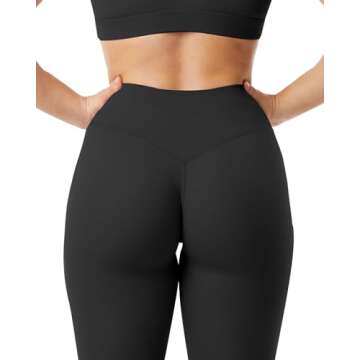 Unthewe High Waisted Butt Lifting Workout Gym Leggings for Women Buttery Soft Athletic Yoga Pants(U810-Black-M)