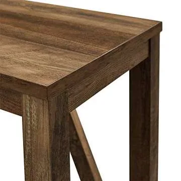 Walker Edison Stylish Rustic Oak Side Table – Easy to Assemble