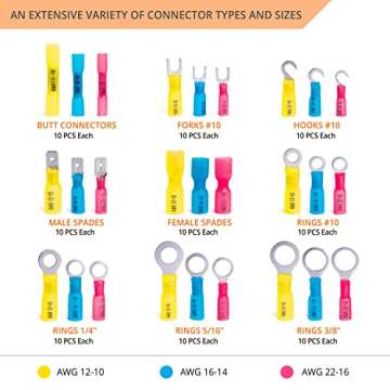 Wirefy Heat Shrink Wire Connectors Kit - Comprehensive Solution for Every Electrical Project