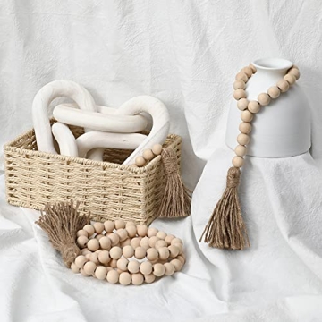 Stylish 4 Pieces Wooden Chain Link and Beads Set