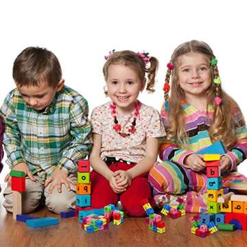 Boao 9 Pcs Wooden Fidget Toy Twist Block Cubes Puzzle Sensory Toys Flexible Puzzles Stretchable Wood Twist and Lock Puzzles for Teens Party Favors