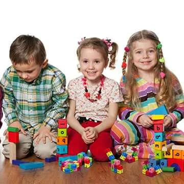 Boao 9 Pcs Wooden Fidget Toy Twist Block Cubes Puzzle Sensory Toys Flexible Puzzles Stretchable Wood Twist and Lock Puzzles for Teens Party Favors