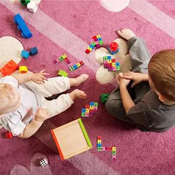 Boao 9 Pcs Wooden Fidget Toy Twist Block Cubes Puzzle Sensory Toys Flexible Puzzles Stretchable Wood Twist and Lock Puzzles for Teens Party Favors