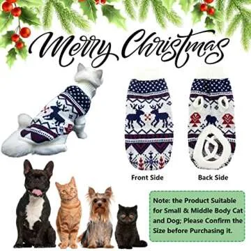 Vehomy Christmas Dog Sweater for Pets - Cozy & Stylish