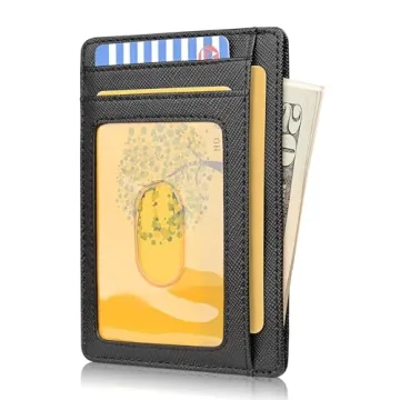 Buffway Slim RFID Leather Wallet for Men and Women