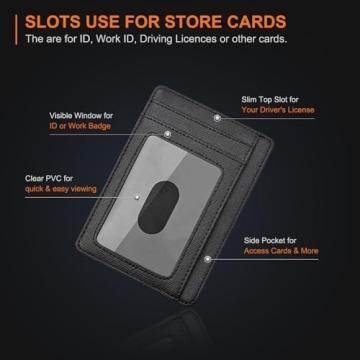 Buffway Slim RFID Leather Wallet for Men and Women