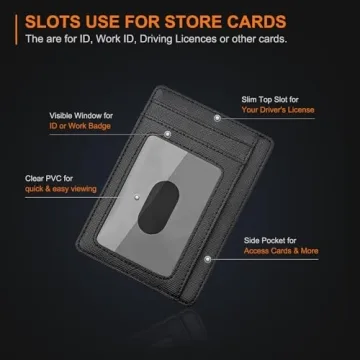 Buffway Slim RFID Leather Wallet for Men and Women