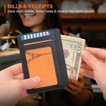 Buffway Slim RFID Leather Wallet for Men and Women