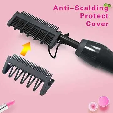 Homfu Electric Hot Comb for Natural Black Hair & Beards